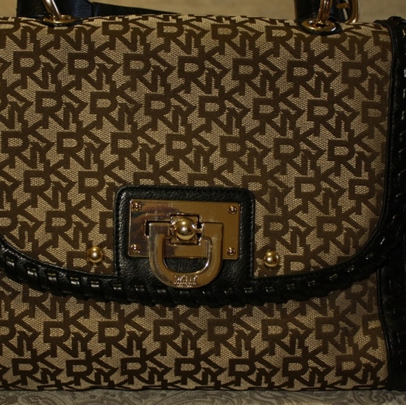 DKNY monogram flip lock satchel - Picture 2 of 7